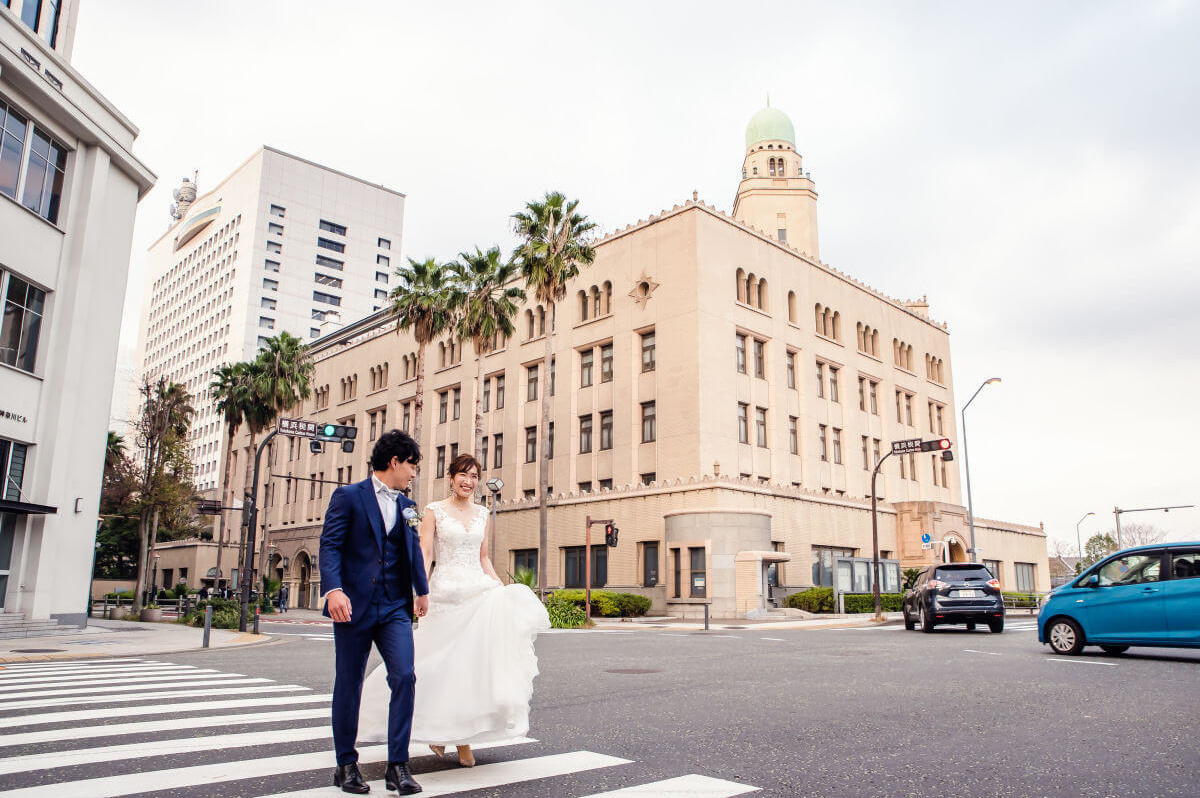 横浜税関前で前撮り