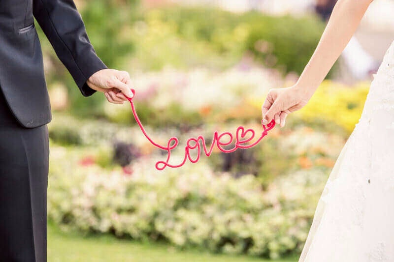 赤い糸のLOVEを持った前撮り