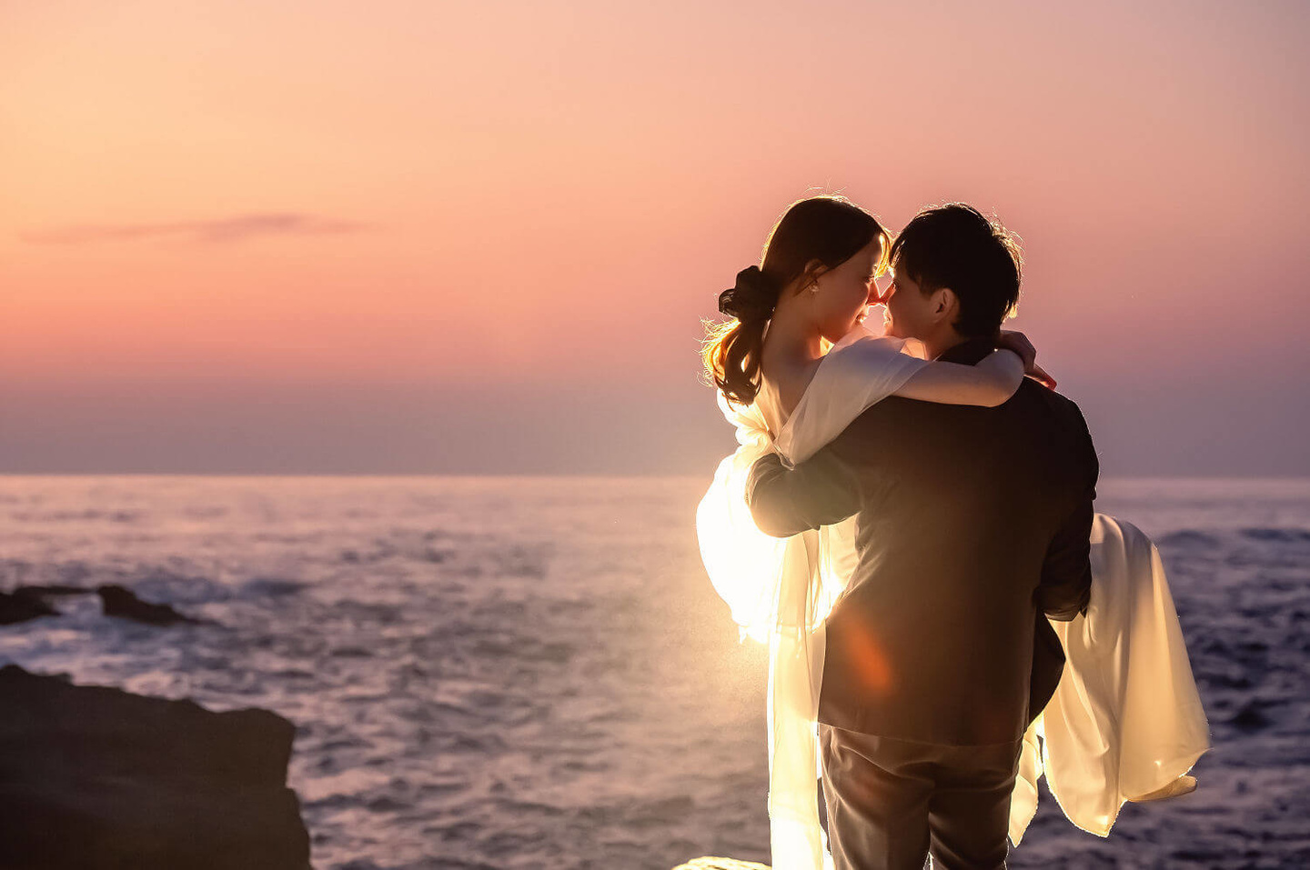 前撮りポーズのお姫様抱っこ