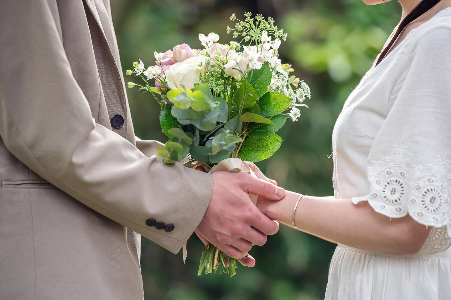 ウェディングブーケのアップ